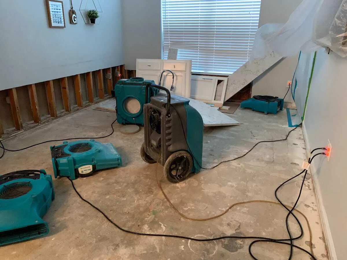 Dehumidifier in flood-cut room for Water Extraction & Removal in San Marcos